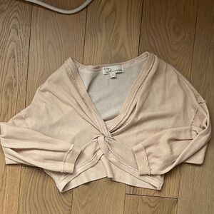 Beige Knotted Cardigan